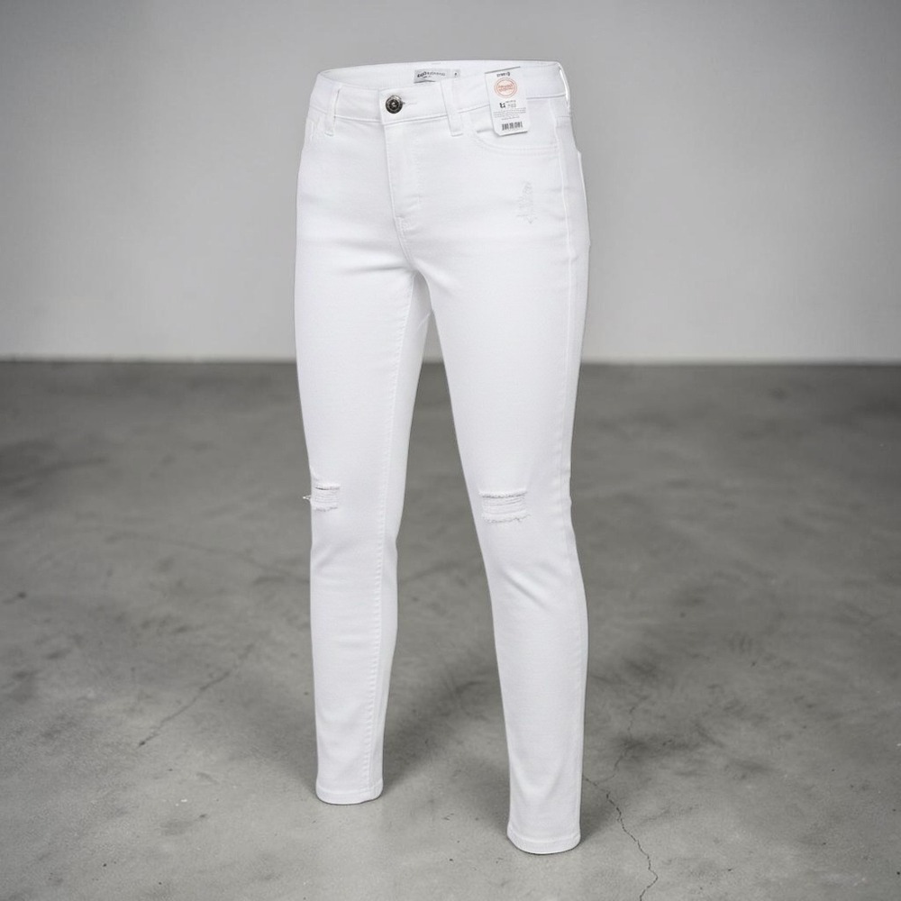Wonder Nation Girls White Distressed Fashion Jeggings Size XL 14-16 Vivid White